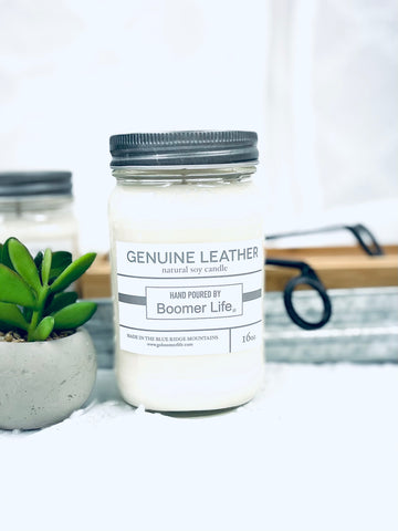 Genuine Leather Candle